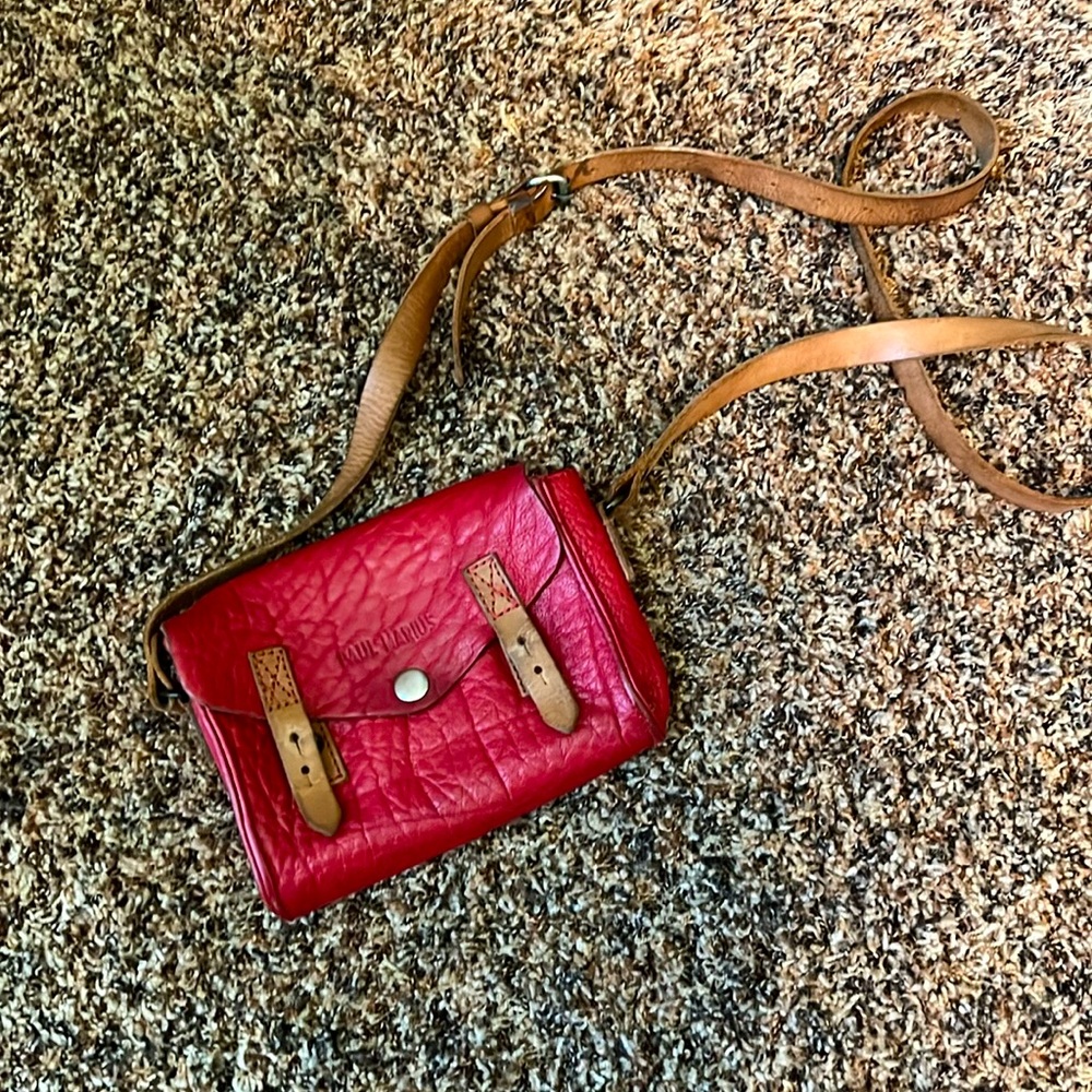 Paul Marius red leather crossbody purse